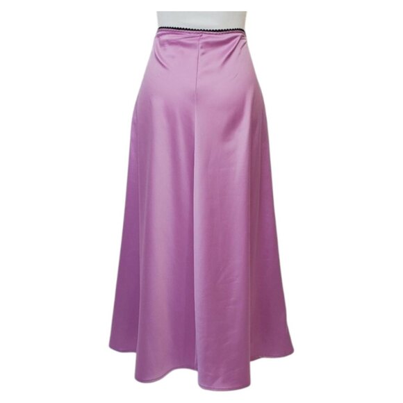 Zara Satin Skirt With Contrast Lace Trim - Picture 7 of 7
